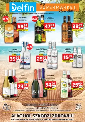 Delfin - gazetka promocyjna Ulotka alkoholowa  do niedzieli 09.08