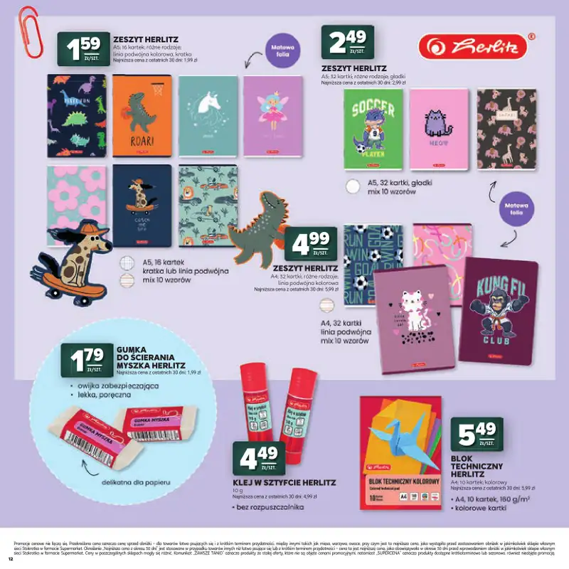 Stokrotka - gazetka promocyjna Katalog Witaj Szkoło!  do środy 12.08 - strona 12