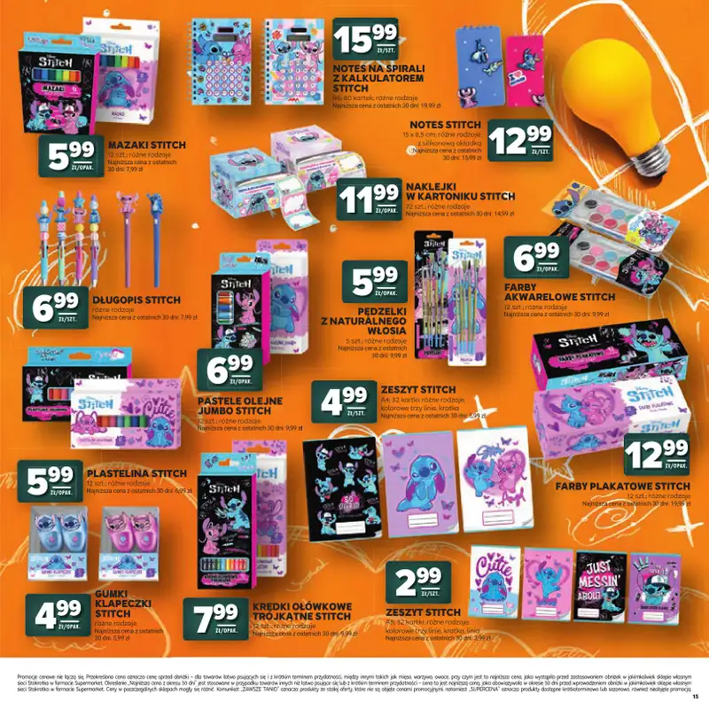 Stokrotka - gazetka promocyjna Katalog Witaj Szkoło!  do środy 12.08 - strona 15