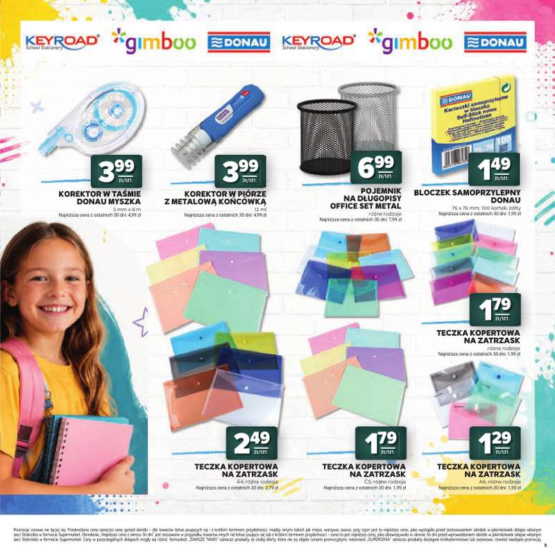 Stokrotka - gazetka promocyjna Katalog Witaj Szkoło!  do środy 12.08 - strona 5