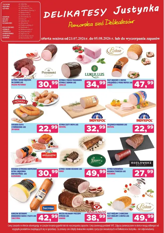 Delikatesy Justynka - gazetka promocyjna Gazetka od czwartku 23.07 do środy 05.08 - strona 3