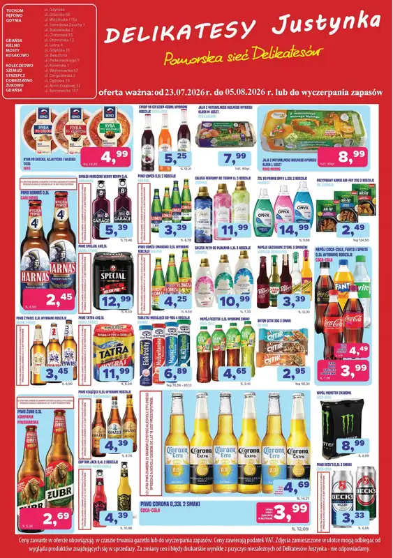 Delikatesy Justynka - gazetka promocyjna Gazetka od czwartku 23.07 do środy 05.08 - strona 6