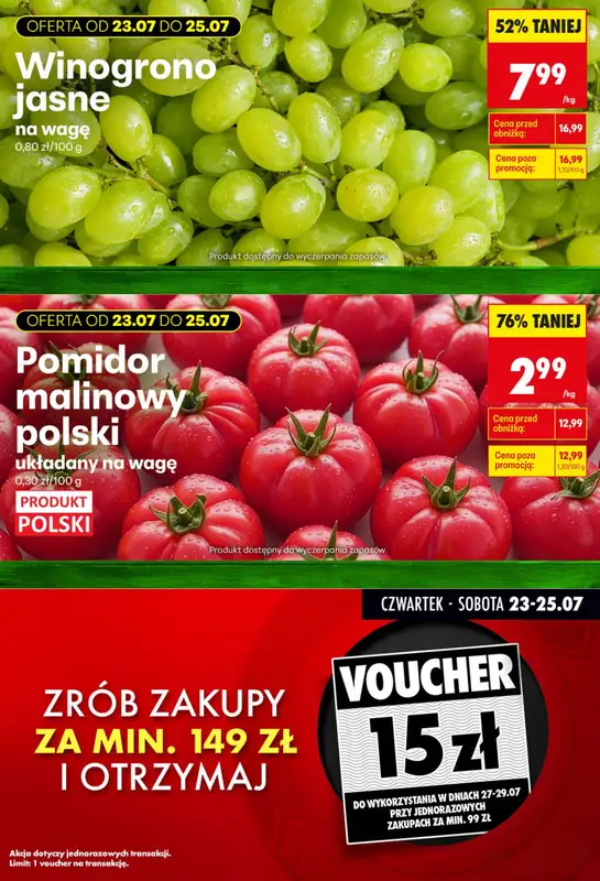 Biedronka - gazetka promocyjna Biedronkowe oszczędności od czwartku od czwartku 23.07 do soboty 25.07 - strona 5