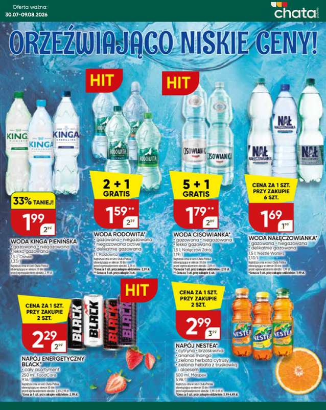 Chata Polska - gazetka promocyjna Orzeźwiająco niskie ceny! 30.07-09.08  do niedzieli 09.08