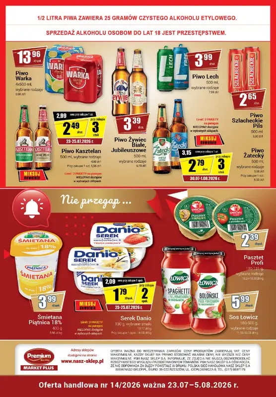 Premium Nasz Sklep - gazetka promocyjna Gazetka Premium Market Plus od czwartku 23.07 do środy 05.08 - strona 8