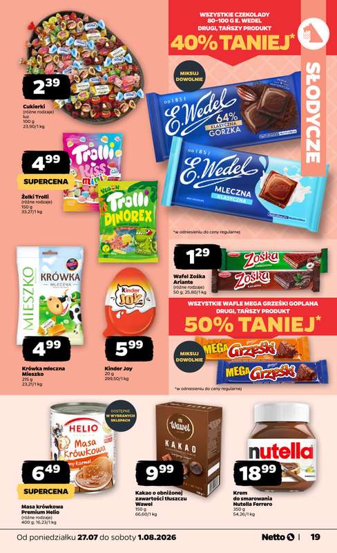 Netto - gazetka promocyjna Gazetka Spożywcza od poniedziałku 27.07 do soboty 01.08 - strona 19