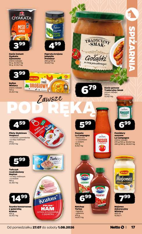 Netto - gazetka promocyjna Gazetka Spożywcza od poniedziałku 27.07 do soboty 01.08 - strona 17