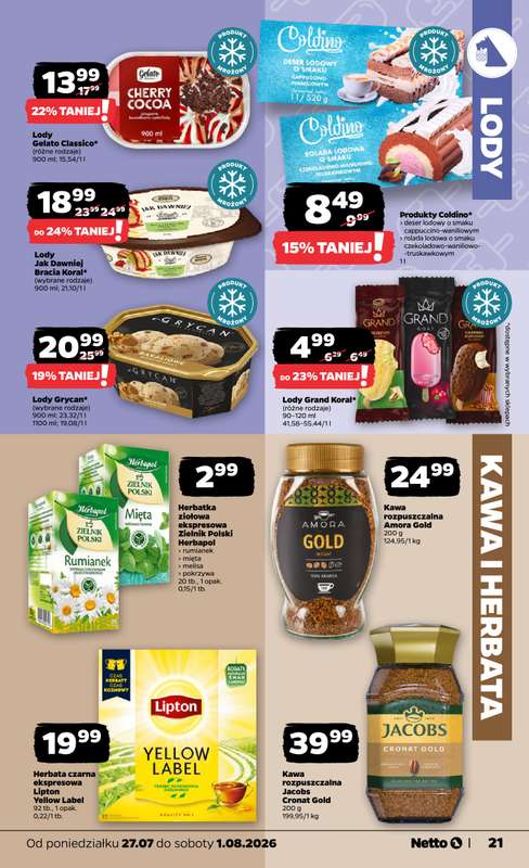 Netto - gazetka promocyjna Gazetka Spożywcza od poniedziałku 27.07 do soboty 01.08 - strona 21