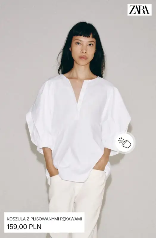 Zara - gazetka promocyjna Białe koszule damskie od piątku 24.07  - strona 3