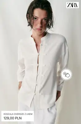 Zara - gazetka promocyjna Białe koszule damskie od piątku 24.07  - strona 2