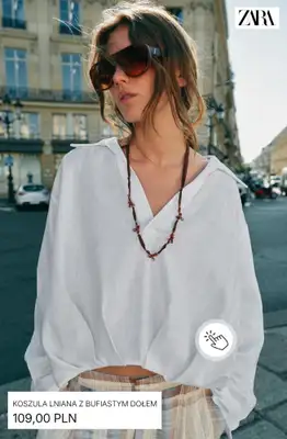 Zara - gazetka promocyjna Białe koszule damskie od piątku 24.07  - strona 5