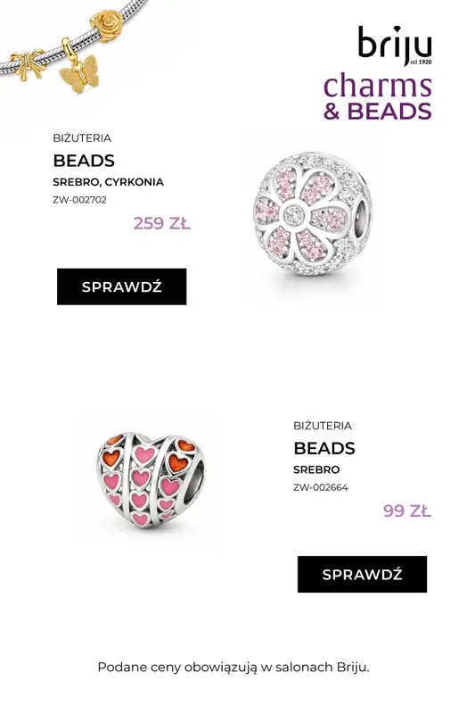 Briju - gazetka promocyjna Promocja Charms & Beads od piątku 24.07 do poniedziałku 10.08 - strona 15