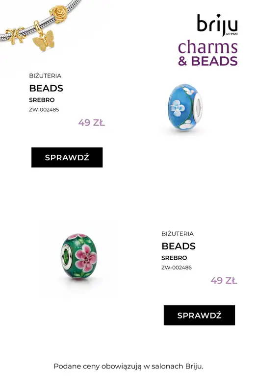 Briju - gazetka promocyjna Promocja Charms & Beads od piątku 24.07 do poniedziałku 10.08 - strona 2