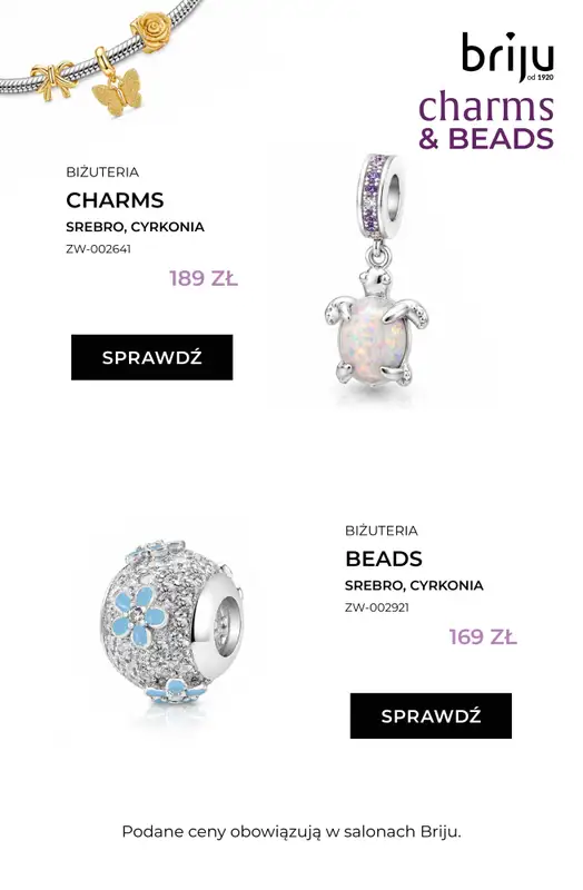 Briju - gazetka promocyjna Promocja Charms & Beads od piątku 24.07 do poniedziałku 10.08 - strona 14