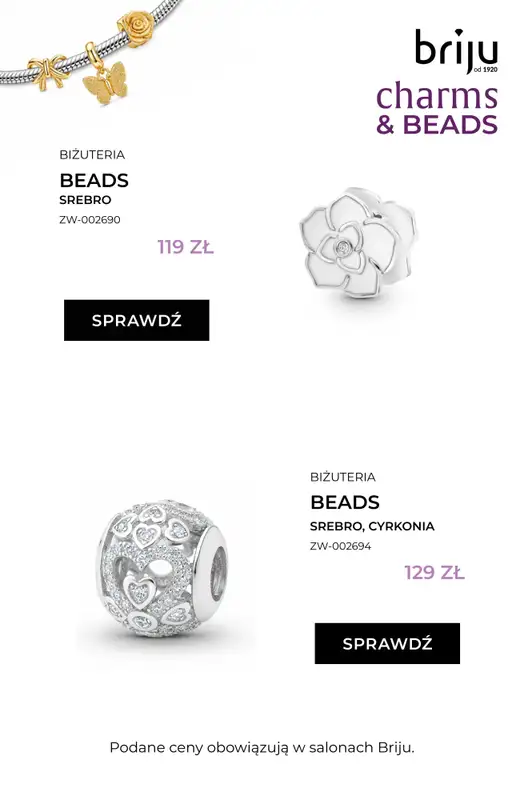 Briju - gazetka promocyjna Promocja Charms & Beads od piątku 24.07 do poniedziałku 10.08 - strona 9