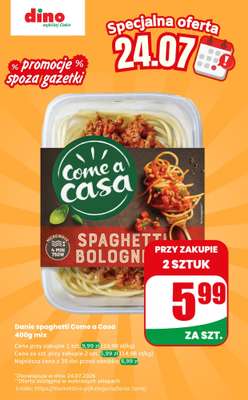 Dino - gazetka promocyjna Danie spaghetti - oferta na 24.07 | Promocje spoza gazetki od piątku 24.07 do piątku 24.07