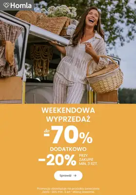 Homla - gazetka promocyjna Dodatkowe -20% przy zakupie min. 3 szt. od piątku 24.07 do niedzieli 26.07