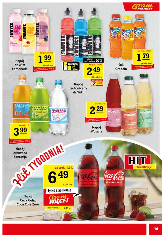 Gram Market - gazetka promocyjna Gazetka od środy 29.07 do wtorku 04.08 - strona 14
