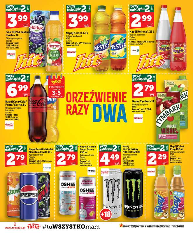 TOPAZ - gazetka promocyjna Gazetka od czwartku 30.07 do środy 05.08 - strona 8