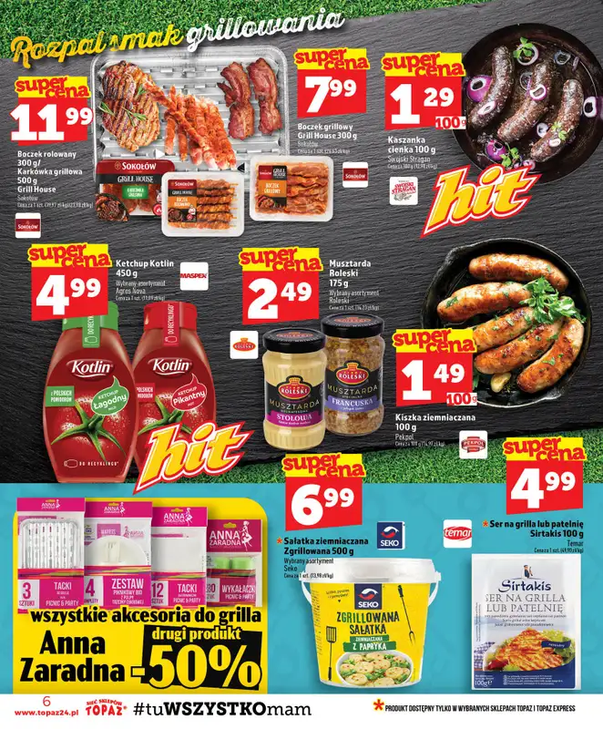 TOPAZ - gazetka promocyjna Gazetka od czwartku 30.07 do środy 05.08 - strona 6