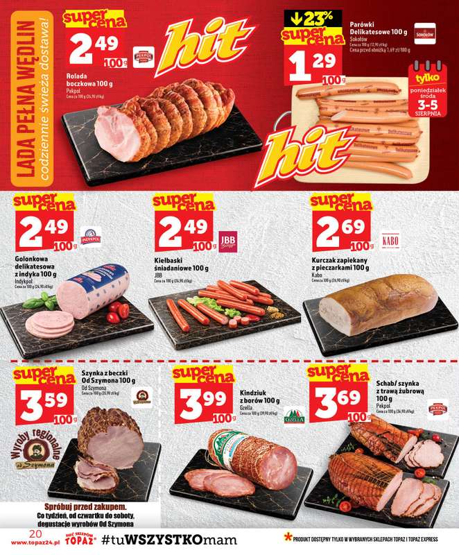 TOPAZ - gazetka promocyjna Gazetka od czwartku 30.07 do środy 05.08 - strona 20