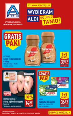 Aldi - gazetka promocyjna Najlepsze oferty na sobotę w Aldi! od soboty 01.08 do soboty 01.08