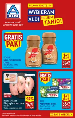 Aldi - gazetka promocyjna Najlepsze oferty na sobotę w Aldi! od soboty 01.08 do soboty 01.08