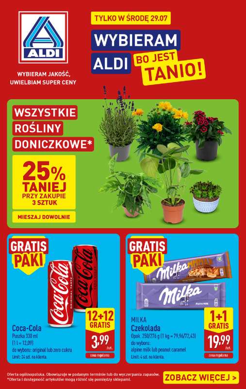 Aldi - gazetka promocyjna Najlepsze oferty na środę w Aldi! od środy 29.07 do środy 29.07