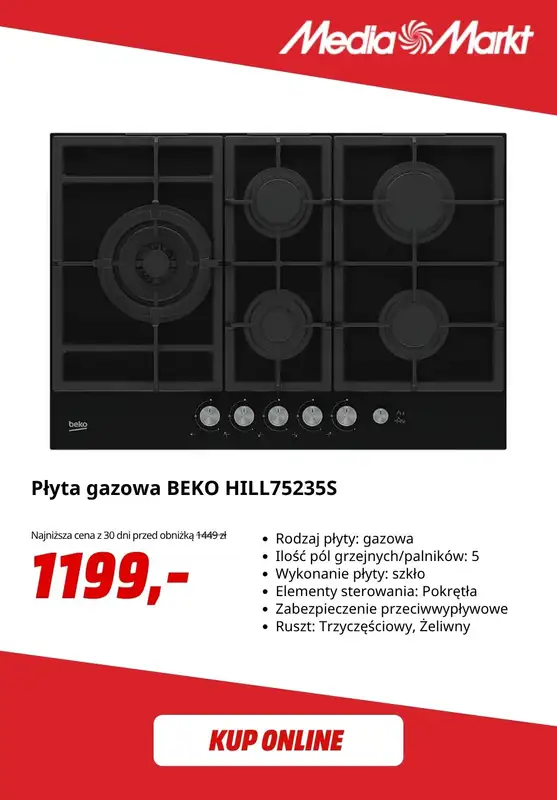 Media Markt - gazetka promocyjna Płyta indukcyjna Beko -50% w zestawie z piekarnikiem! od piątku 24.07 do niedzieli 09.08 - strona 6