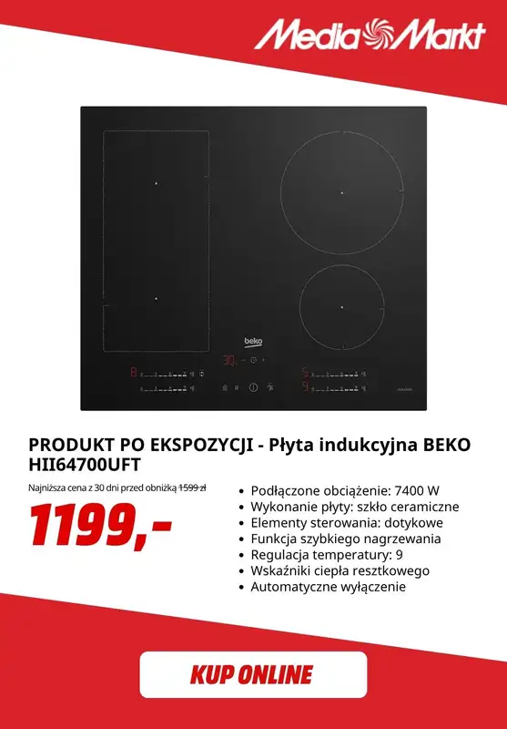 Media Markt - gazetka promocyjna Płyta indukcyjna Beko -50% w zestawie z piekarnikiem! od piątku 24.07 do niedzieli 09.08 - strona 4
