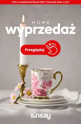 Sinsay - gazetka promocyjna Wyprzedaż do -50% - dział HOME od soboty 25.07 do poniedziałku 27.07