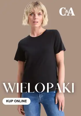 C&A - gazetka promocyjna Wielopaki t-shirtów i topów damskich od niedzieli 26.07 