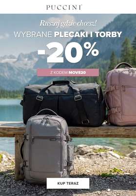 Puccini - gazetka promocyjna -20% na wybrane plecaki i torby od piątku 24.07 do środy 29.07