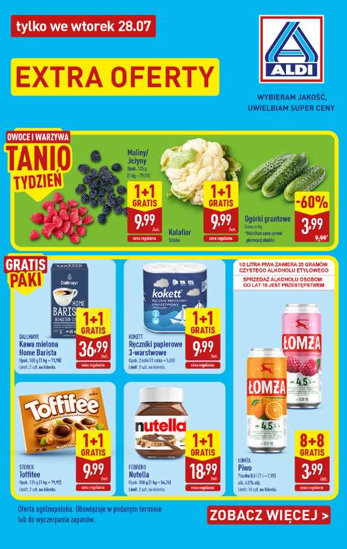 Aldi - gazetka promocyjna Extra oferty na wtorek! od wtorku 28.07 do wtorku 28.07