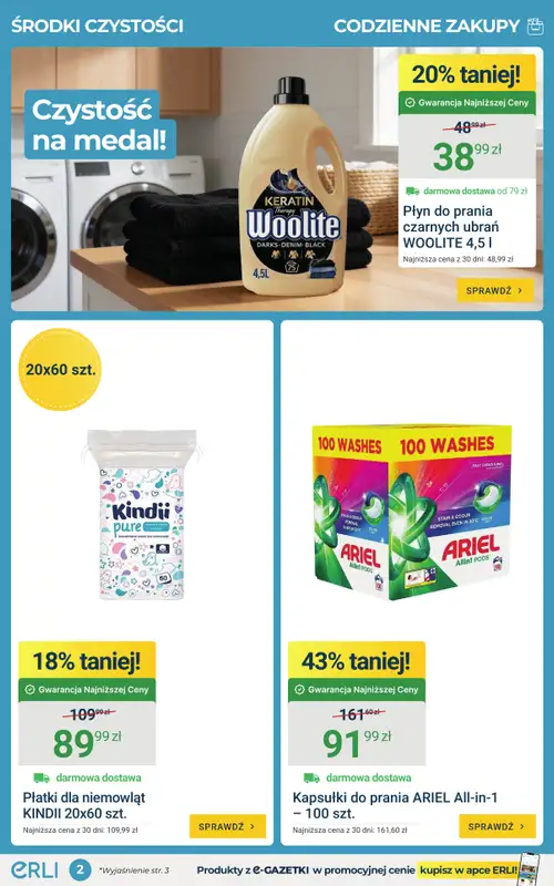 ERLI - gazetka promocyjna Hity codziennych zakupów – taniej z Erli! od poniedziałku 27.07 do niedzieli 02.08 - strona 2