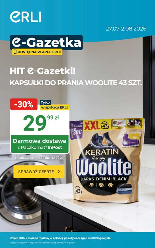 ERLI - gazetka promocyjna Hity codziennych zakupów – taniej z Erli! od poniedziałku 27.07 do niedzieli 02.08