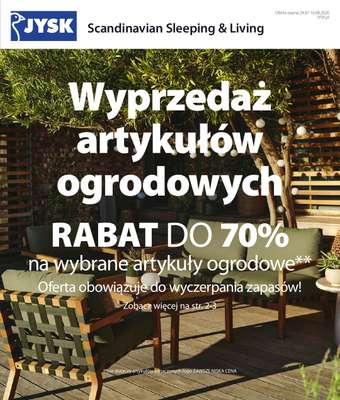 Jysk - gazetka promocyjna Wyprzedaż. Rabat do 70% od środy 29.07 do niedzieli 16.08