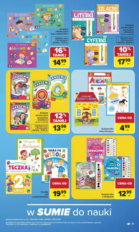 Carrefour - gazetka promocyjna Gazetka Szkoła nowy sezon od poniedziałku 27.07 do środy 12.08 - strona 49