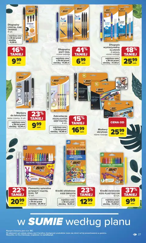 Carrefour - gazetka promocyjna Gazetka Szkoła nowy sezon od poniedziałku 27.07 do środy 12.08 - strona 27
