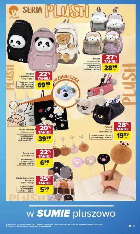 Carrefour - gazetka promocyjna Gazetka Szkoła nowy sezon od poniedziałku 27.07 do środy 12.08 - strona 21