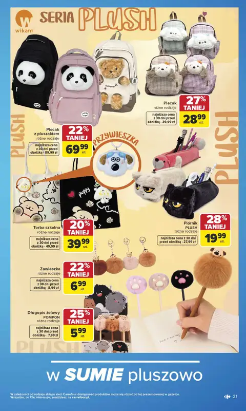 Carrefour - gazetka promocyjna Gazetka Szkoła nowy sezon od poniedziałku 27.07 do środy 12.08 - strona 21