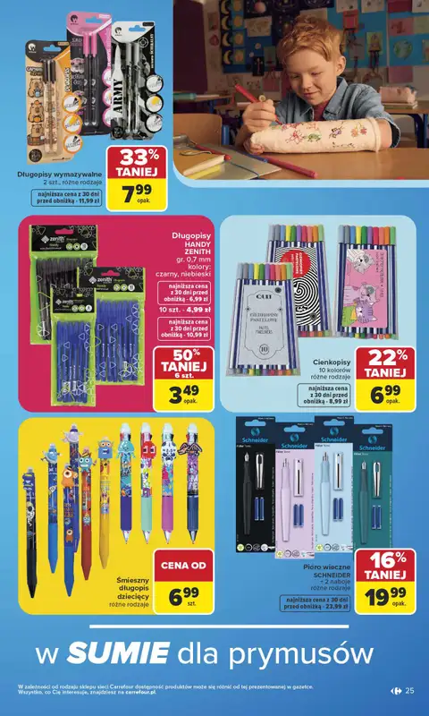 Carrefour - gazetka promocyjna Gazetka Szkoła nowy sezon od poniedziałku 27.07 do środy 12.08 - strona 25