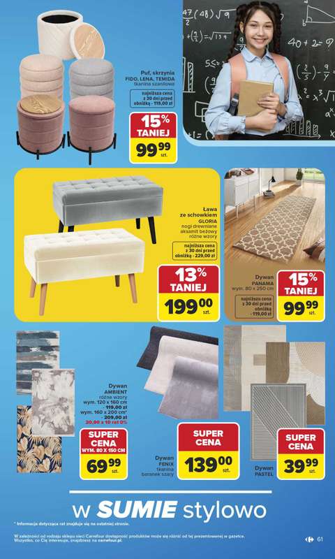 Carrefour - gazetka promocyjna Gazetka Szkoła nowy sezon od poniedziałku 27.07 do środy 12.08 - strona 61