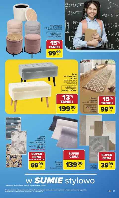 Carrefour - gazetka promocyjna Gazetka Szkoła nowy sezon od poniedziałku 27.07 do środy 12.08 - strona 61