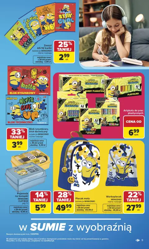 Carrefour - gazetka promocyjna Gazetka Szkoła nowy sezon od poniedziałku 27.07 do środy 12.08 - strona 9
