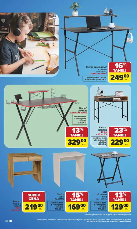 Carrefour - gazetka promocyjna Gazetka Szkoła nowy sezon od poniedziałku 27.07 do środy 12.08 - strona 58