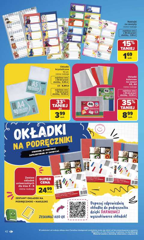 Carrefour - gazetka promocyjna Gazetka Szkoła nowy sezon od poniedziałku 27.07 do środy 12.08 - strona 42