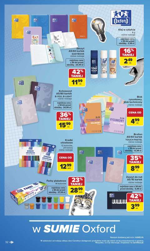 Carrefour - gazetka promocyjna Gazetka Szkoła nowy sezon od poniedziałku 27.07 do środy 12.08 - strona 32