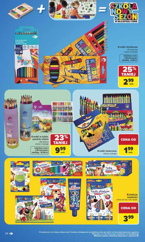 Carrefour - gazetka promocyjna Gazetka Szkoła nowy sezon od poniedziałku 27.07 do środy 12.08 - strona 24