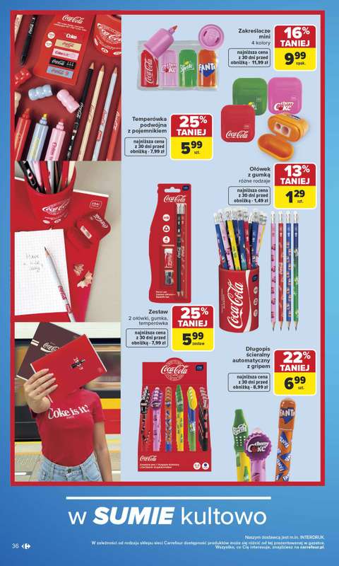 Carrefour - gazetka promocyjna Gazetka Szkoła nowy sezon od poniedziałku 27.07 do środy 12.08 - strona 36